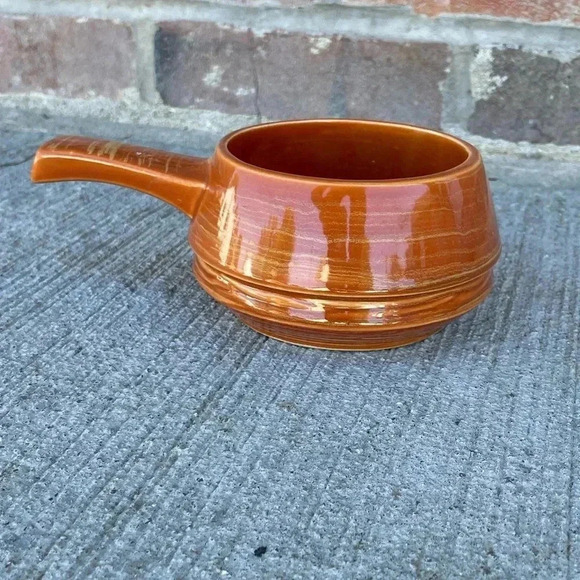 Esmond Pottery Orange MCM Bowl Dish Ovenproof Vintage 60s Crock - Picture 1 of 4